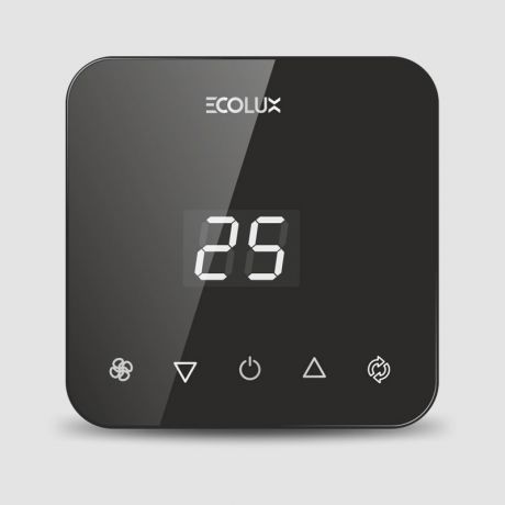 ترموستات دیجیتال روکار اکولوکس Ecolux مدل ET-433w مناسب برای فن کویل، داکت اسپیلت و گرمایش از کف