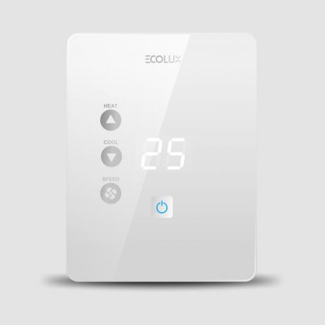 ترموستات دیجیتال توکار دوفصل اکولوکس Ecolux مدل ET-4S1C مناسب برای فن کویل و داکت اسلپیت