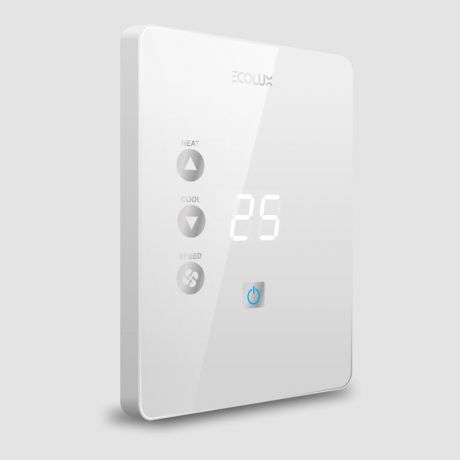 ترموستات دیجیتال توکار دوفصل اکولوکس Ecolux مدل ET-4S1C مناسب برای فن کویل و داکت اسلپیت