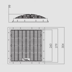 کفشور مربعی  ایمکس Emaux مدل EM2813 سایز 26x26 سانتیمتر