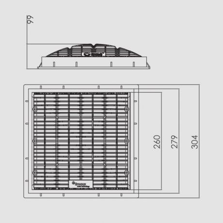 کفشور مربعی  ایمکس Emaux مدل EM2813 سایز 26x26 سانتیمتر