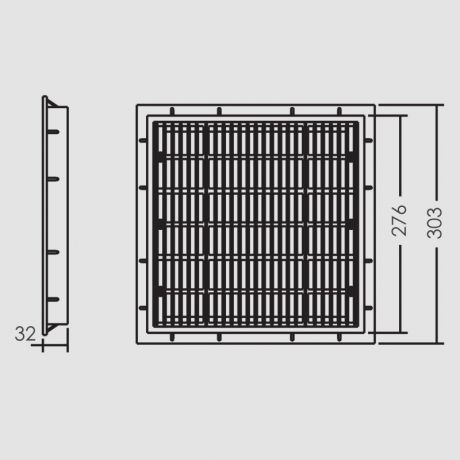 کفشور مربعی  ایمکس Emaux مدل EM2812 سایز 27x27 سانتیمتر