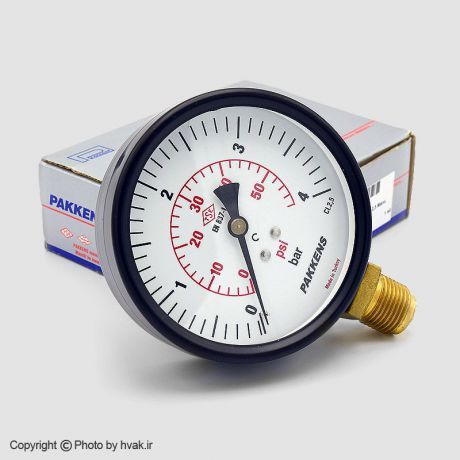 مانومتر 4 بار پکنز Pakkens صفحه 10 سانت عمودی خشک