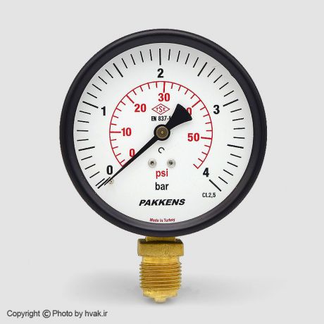 مانومتر 4 بار پکنز Pakkens صفحه 10 سانت عمودی خشک