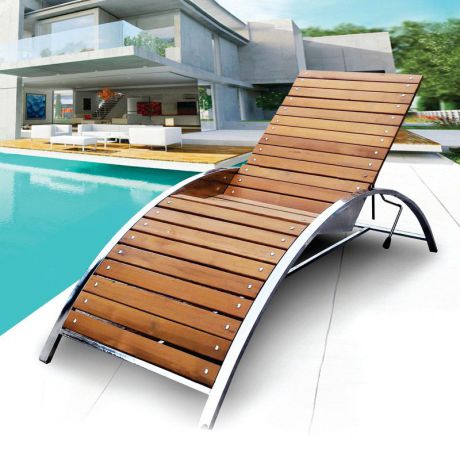 تخت کنار استخر استیل و ترمو وود آکوآمارین مدل CH1