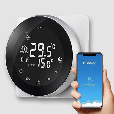 ترموستات دیجیتال لمسی وای فای توکار بیوک BEOK مدل TGR87W-WIFI مناسب برای فن کویل