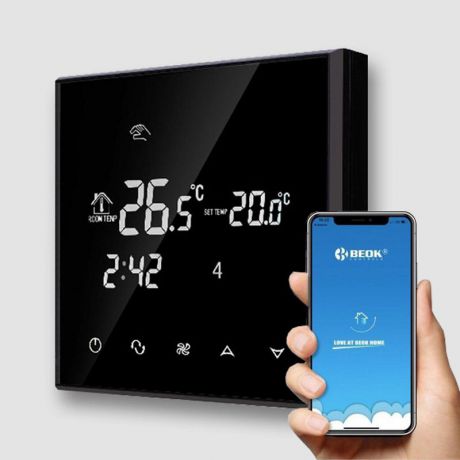 ترموستات دیجیتال لمسی وای فای توکار بیوک BEOK مدل TGT70WIFI