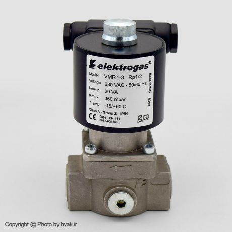 شیر برقی گاز 1/2 اینچ تک ضرب NC الکتروگس ایتالیا