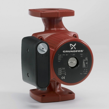 پمپ سیرکولاتور خطی گراندفوس Grundfos  فلنچ سایز 2 اینچ مدل UPS 36-80 F 200