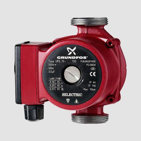 پمپ سیرکولاتور خطی گراندفوس Grundfos سایز 3/4 اینچ مدل UPS 15-20 130