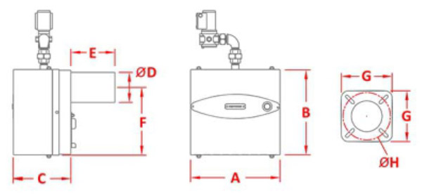 ابعاد و اندازه مشعل گازسوز آکوامارین ابعاد و اندازه مشعل گازسوز آکوامارین