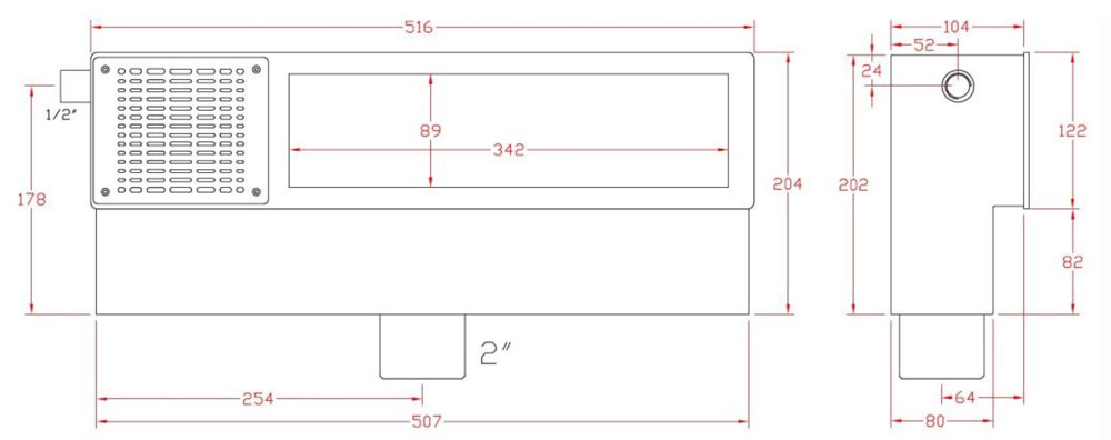 ابعاد و اندازه اسکیمر تمام استیل آکوامارین مدل FA340-LR