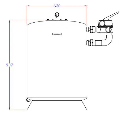 ابعاد و اندازه فیلتر تصفیه شنی آکوامارین مدل DNB63
