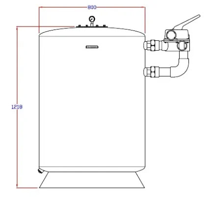 ابعاد و اندازه فیلتر تصفیه شنی آکوامارین مدل DNB80