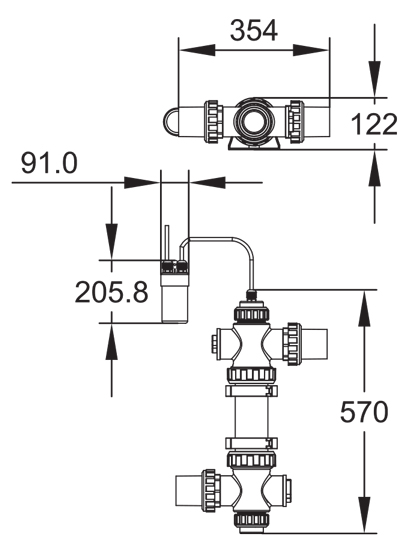 ابعاد و اندازه دستگاه ضدعفونی UV استخر ایمکس مدل NT-UV16