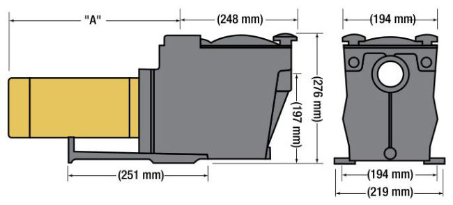 ابعاد و اندازه پمپ تصفیه استخری هایوارد Hayward سری سوپر پمپ Super Pump