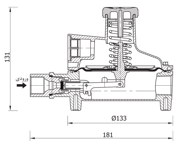 ابعاد و اندازه رگلاتور گاز مایع ستاک مدل SET292